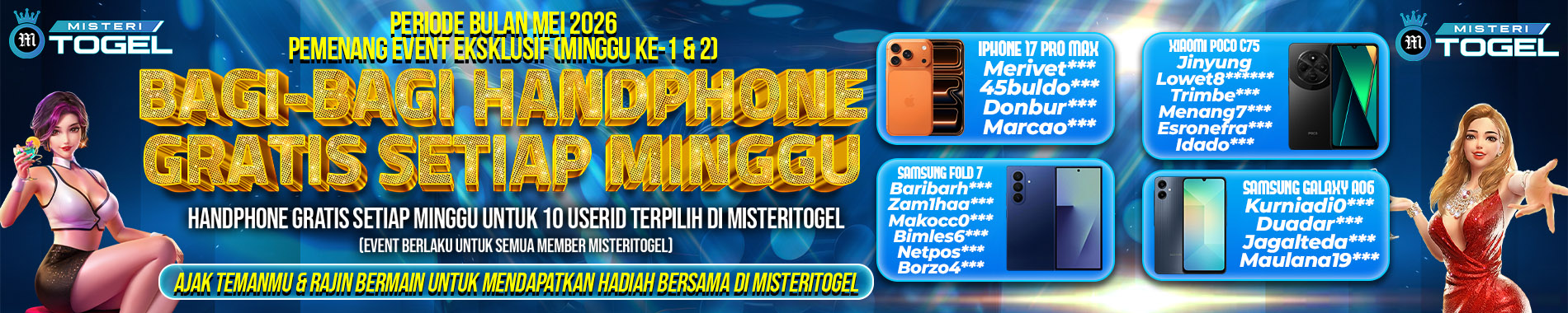 Pemenang Event Mei  Minggu 1&2